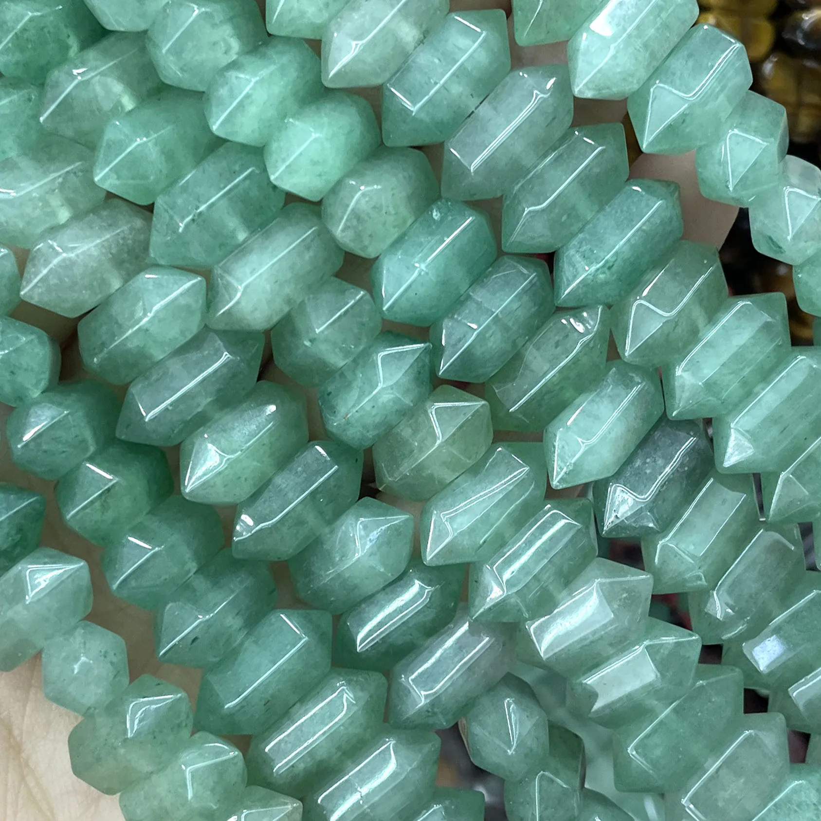 Naturstein Sechseckige Topas Gelbe Jade Lose Zwischenperlen für Schmuckherstellung DIY Halskette Armband Zubehör 8X16MM – Detail 8