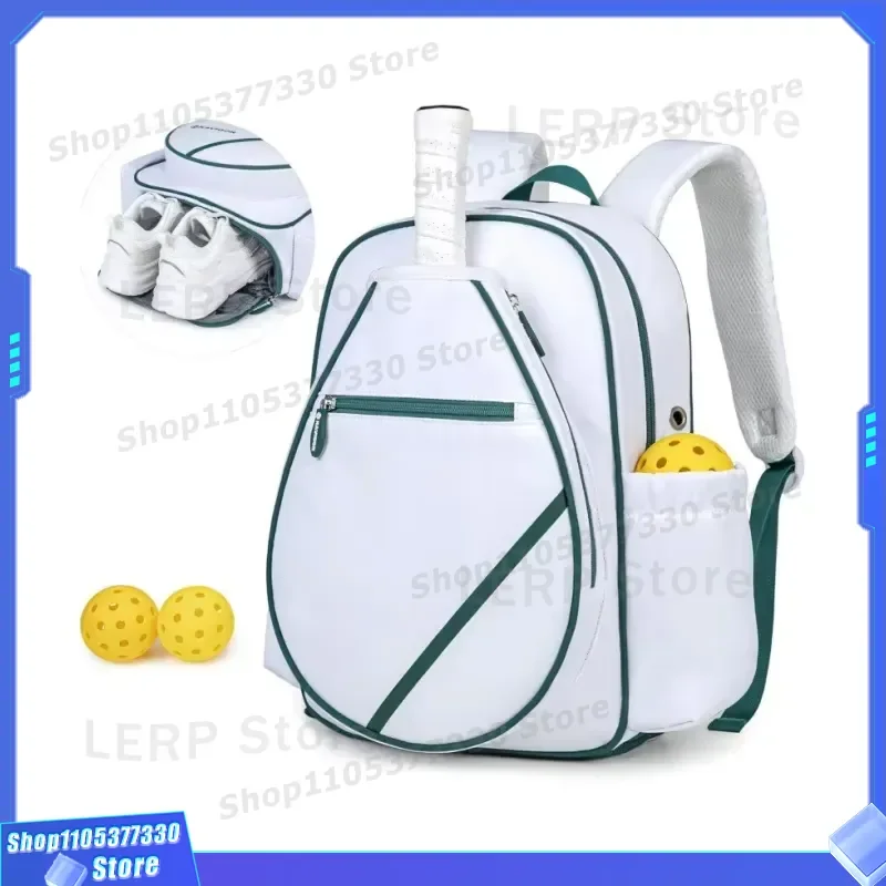 YS402 Pickleball Backpack with Shoe Compartment Waterproof Bag for 2-4 Rackets Portable Sports Gear Storage 40.9x33.5x19.6cm