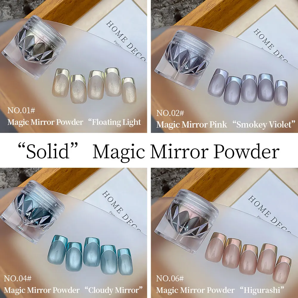 Kaniu Nail Moon Magic Mirror Power Holographic Laser Silvery Golden Nail Rubbing Glitter Aurora Nails Art Decoration Accesorios