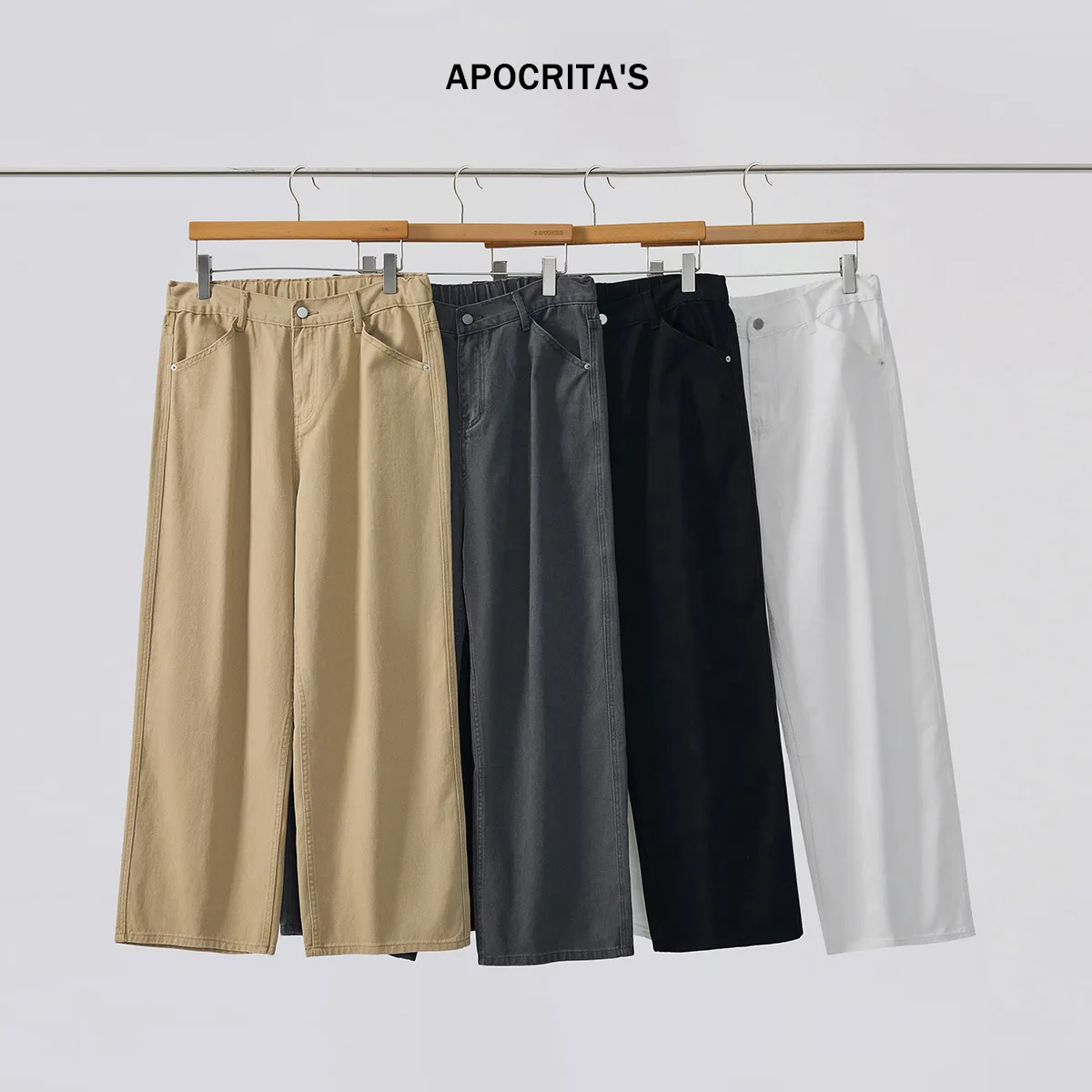 

Американские мужские белые джинсы в стиле ретро, свободные широкие хлопковые длинные брюки, осень-зима, повседневные прямые джинсы-стойка