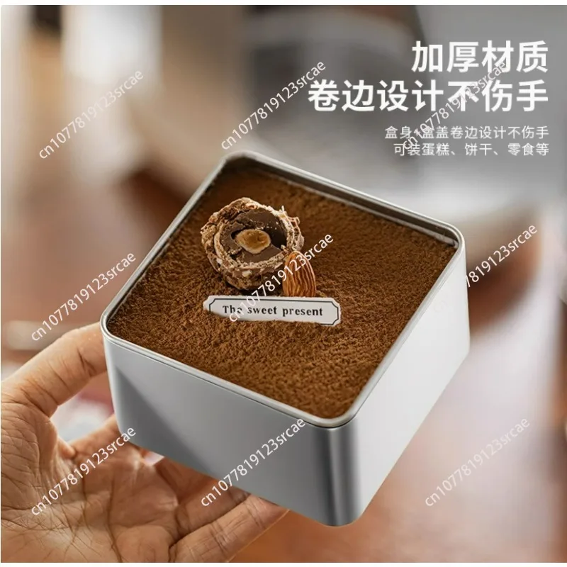 Tiramisu Packaging Iron Box Mousse Cake Box Tinplate Can Dessert Packaging/10pcs