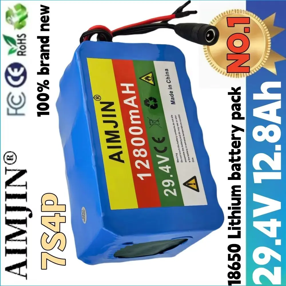 

Rechargeable 29.4V 7S4P 18650 Battery Pack 12.8Ah 12800mAh for Electric Wheelchairs Lithium-ion Battery with 29.4V Charger