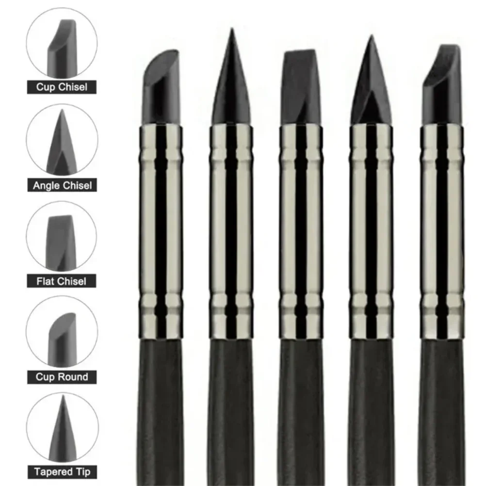 

5PCS Silicone Clay Sculpting Tool For Brush Modeling Dotting Nail Art Pottery Clay Tool New DIY Carving Sculpting Tools 2025