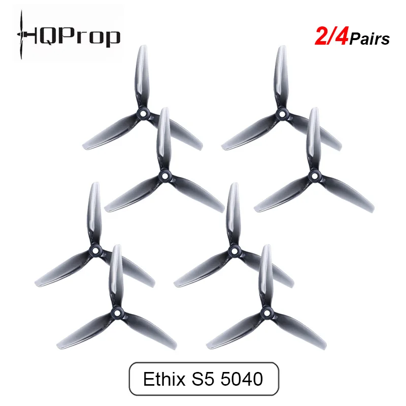 2/4Pairs HQProp HQ Ethix S5 5040 Propeller 5X4X3 5inch 3-Blade Prop For RC FPV Racing Freestyle Drone Quadcopter