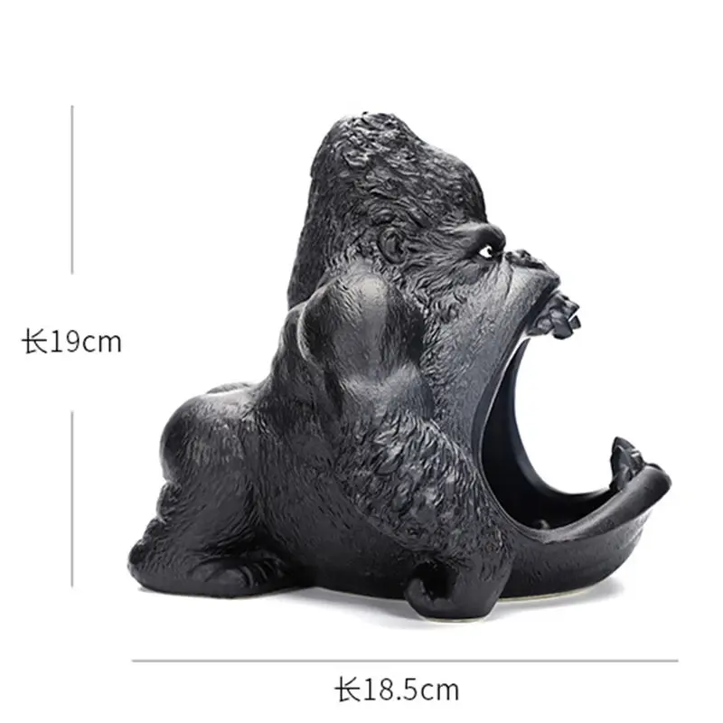 Creative Ceramic Gorilla Ashtray Cartoon Cute Animal Living Room Office Decor Large-capacity Anti-ash Car Ashtray Birthday Gift - Image 6