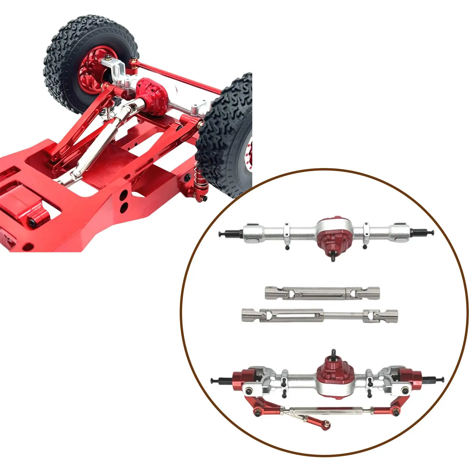 Metal RC Car Axle Upgrade Kit Heavy Duty Front Rear Axles Drive Shaft for 1