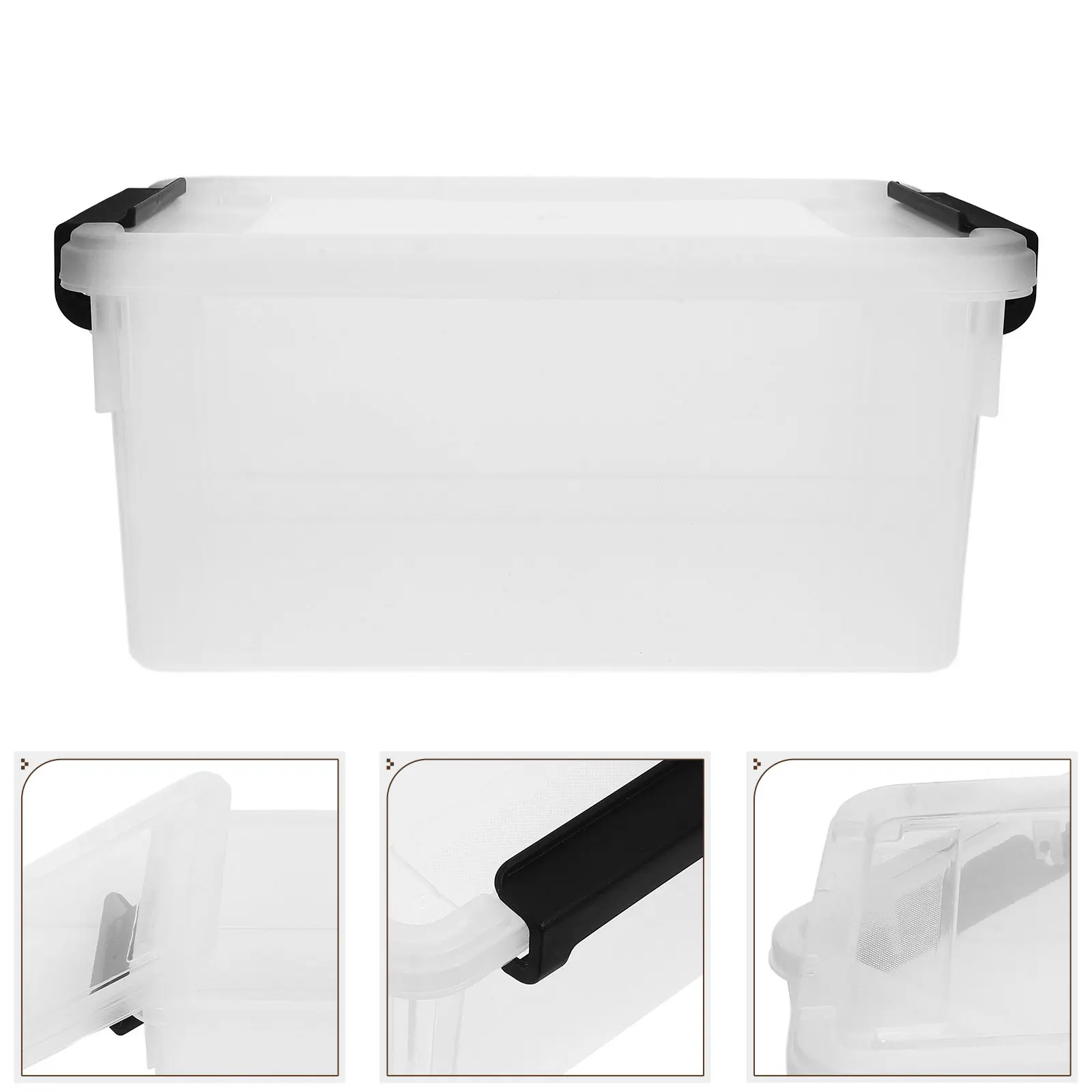 

Transparent File Organizer Rectangular Document Storage Box Office Storage Container Clear Plastic Box with Lid Desktop File