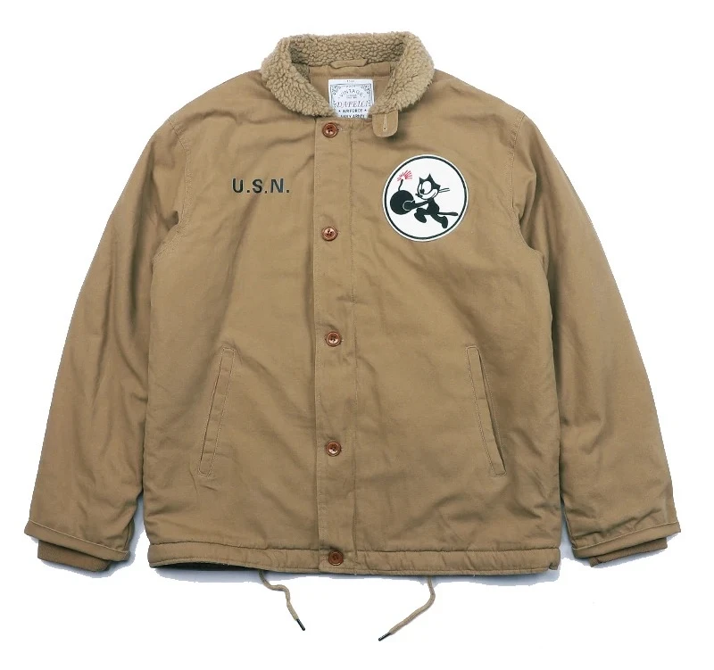 

N1 USN Мужская толстая зимняя флисовая куртка из шерпа VF-3 Феликс с вышитыми нашивками парка пальто