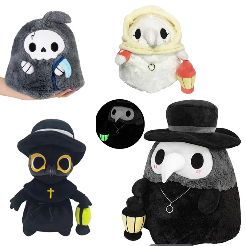 

New Plague Bird Mouth Doctor Plush Toy Plague Crow Nurse Halloween Glow-in-the-dark Doll Halloween Toy Gift for Children