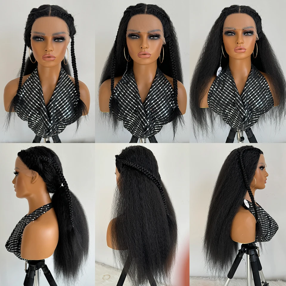 غريب مستقيم الدانتيل شعر مستعار أمامي 28 بوصة الاصطناعية T-جزء 13x5x1 طويل الدانتيل الباروكات الأفرو ياكي مستقيم الباروكات أومبير براون للنساء السود