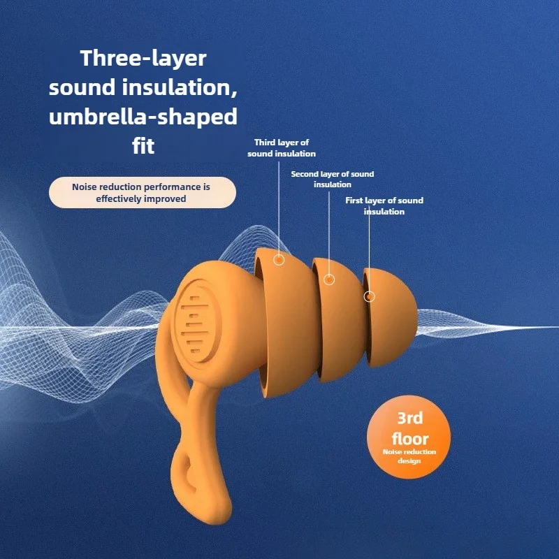 Noise Reduction Earplugs Ultra Strong Anti Noise Sound Insulation Sleep Snoring Swimming Reusable Silicone Ear Plugs Quiet