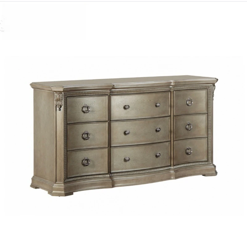 

French retro solid wood dressing, storage, chest of drawers, American country nine-bucket decorative cabinet