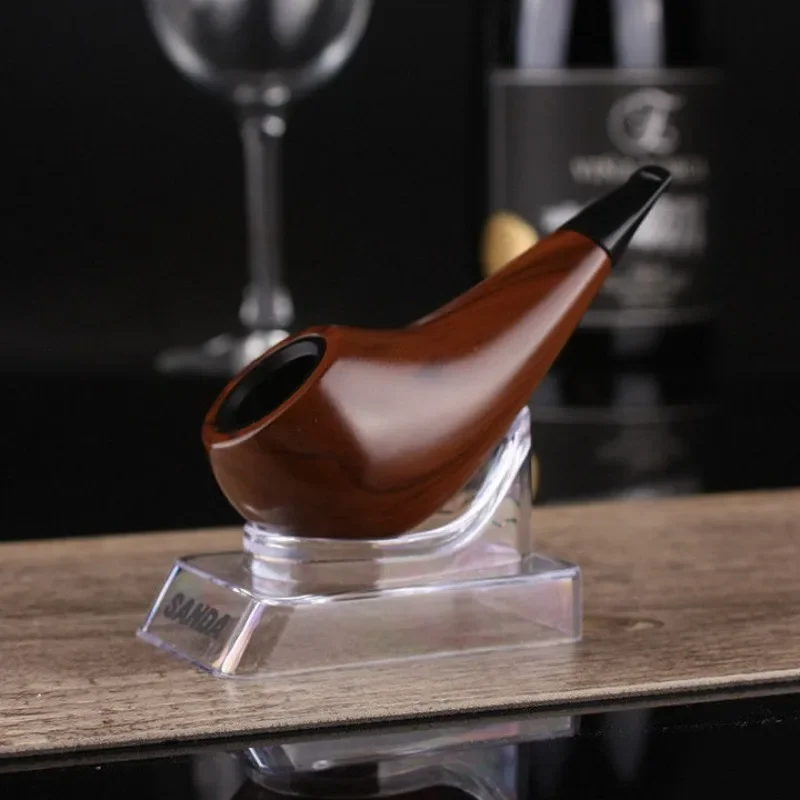 

Mini Ebony Resin Wood Pipe Handmade Tobacco Pipe Portable Smoking Pipe Vintage Bent Smoke Accessory