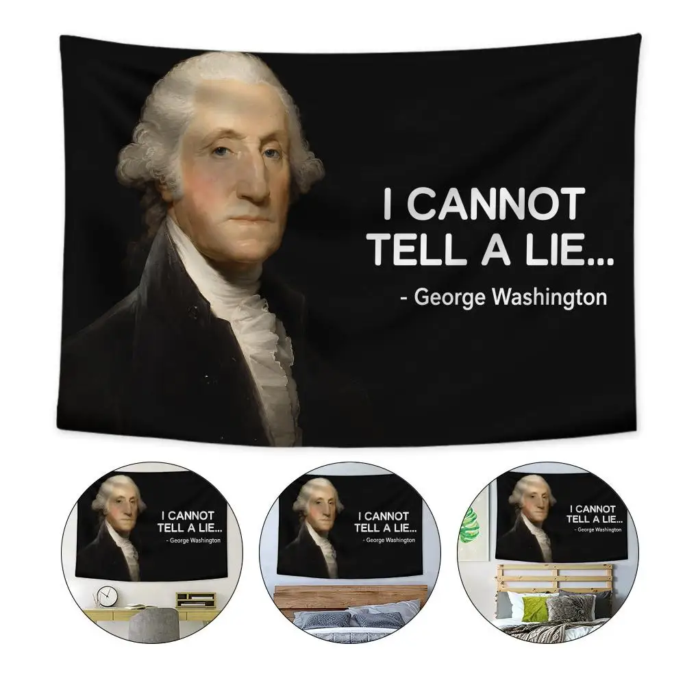 

George Washington Can Tax Tapestry Custom Home Living Room Bedroom Wall Decor Wallpaper Backdrop Cloth With Clips
