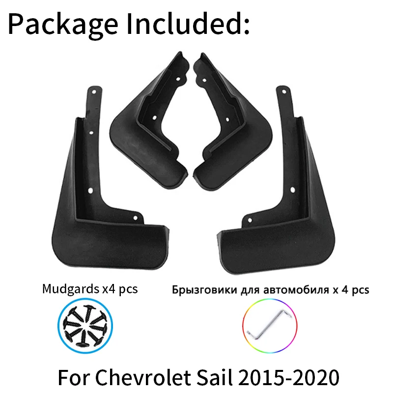 Mudguards For Chevrolet Sail Nuevo Mud Flaps 2015 2016 2017 2018 2019 Saves Covers Guards Fender MudFlaps Front Car Accessories