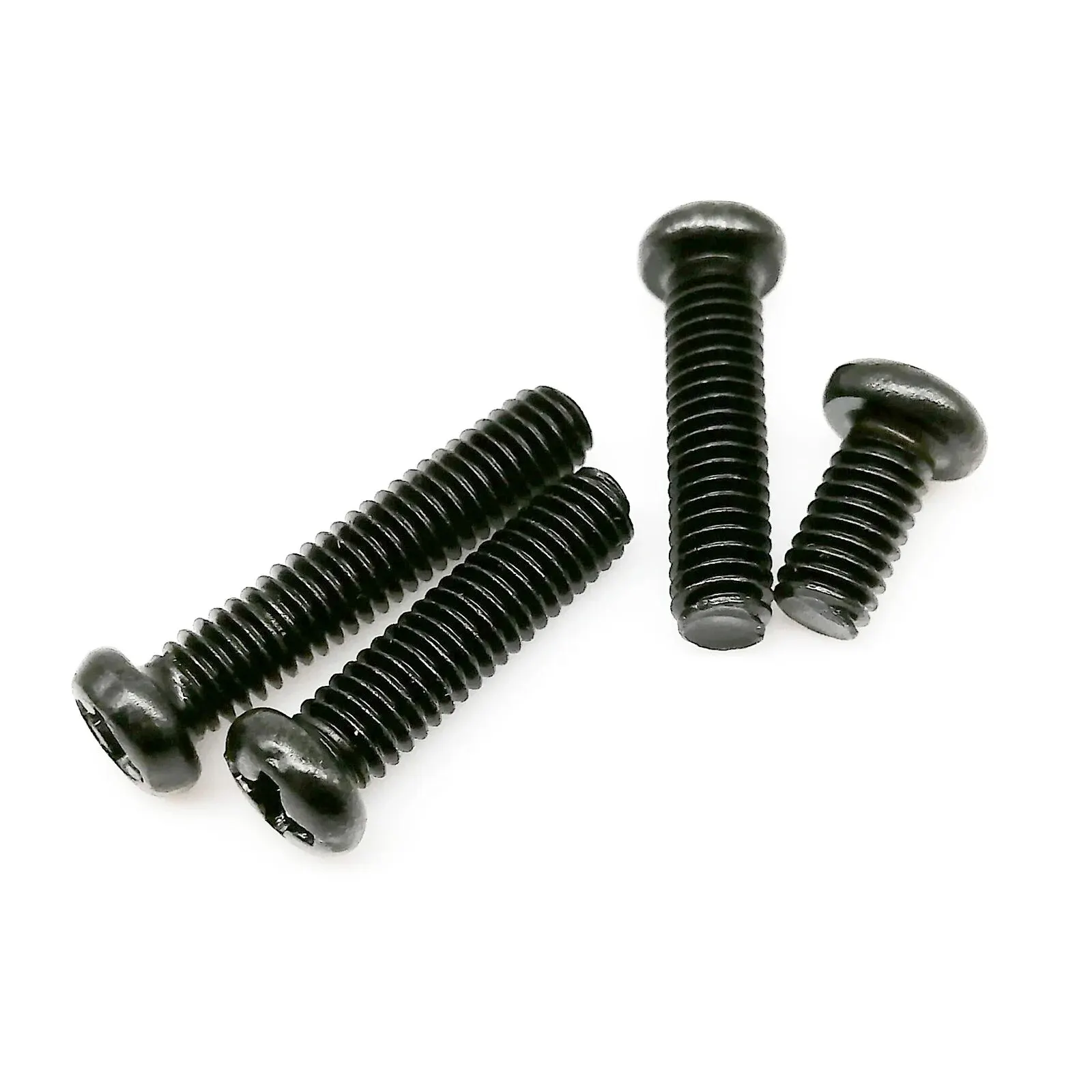 50/100/200pcs M1 M1.2 M1.4 M1.6 M2 M2.5 M3 M4 Cross Recessed Phillips Pan Round Head Screw Bolt GB818 Black Carbon Steel