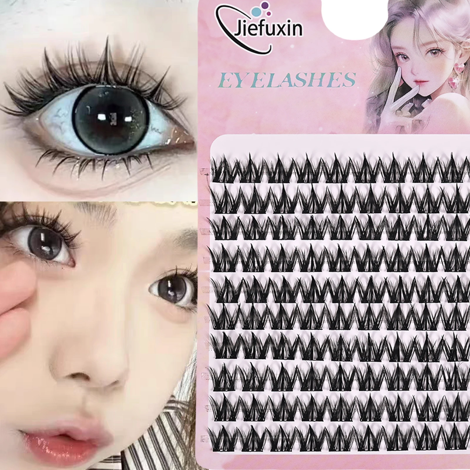 Ultra Soft Lightweight C Curl Winged Segmented Clusters 100Pcs Girl Group Style DIY Lashes Daily Idol Stage Beauty