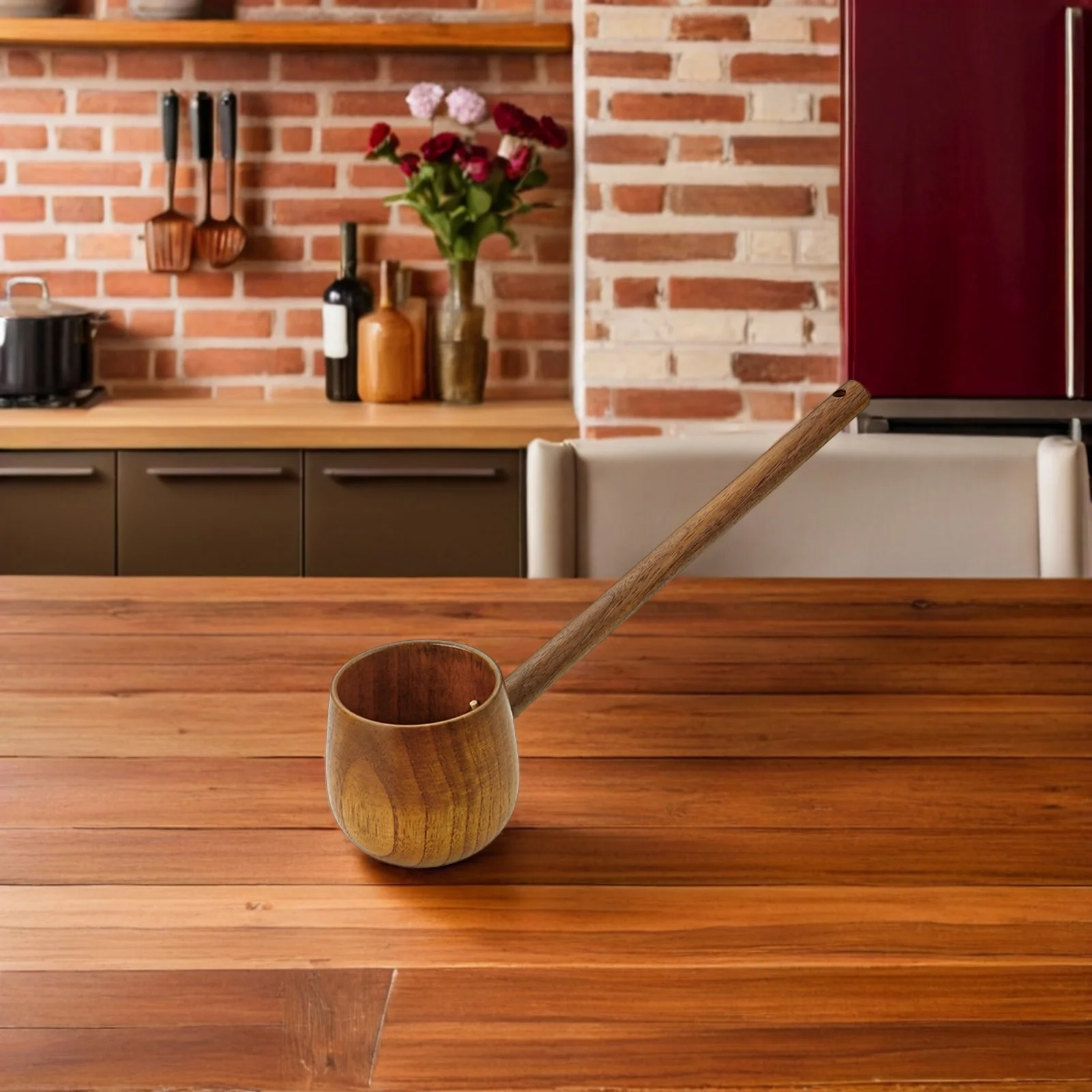 

Wooden Water Ladle Long Handle Wine Dipper Spoon For Tea Ceremony Kitchen Garden Home Use Practical Water Scoop Wood Ladle Tool