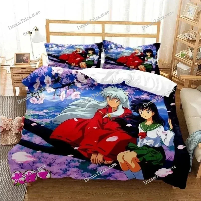 

3D Printed Anime Inuyasha Duvet Cover Sesshoumaru Bedding Set Double Twin Full Queen King Adult Kids Bedclothes Quilt Cover