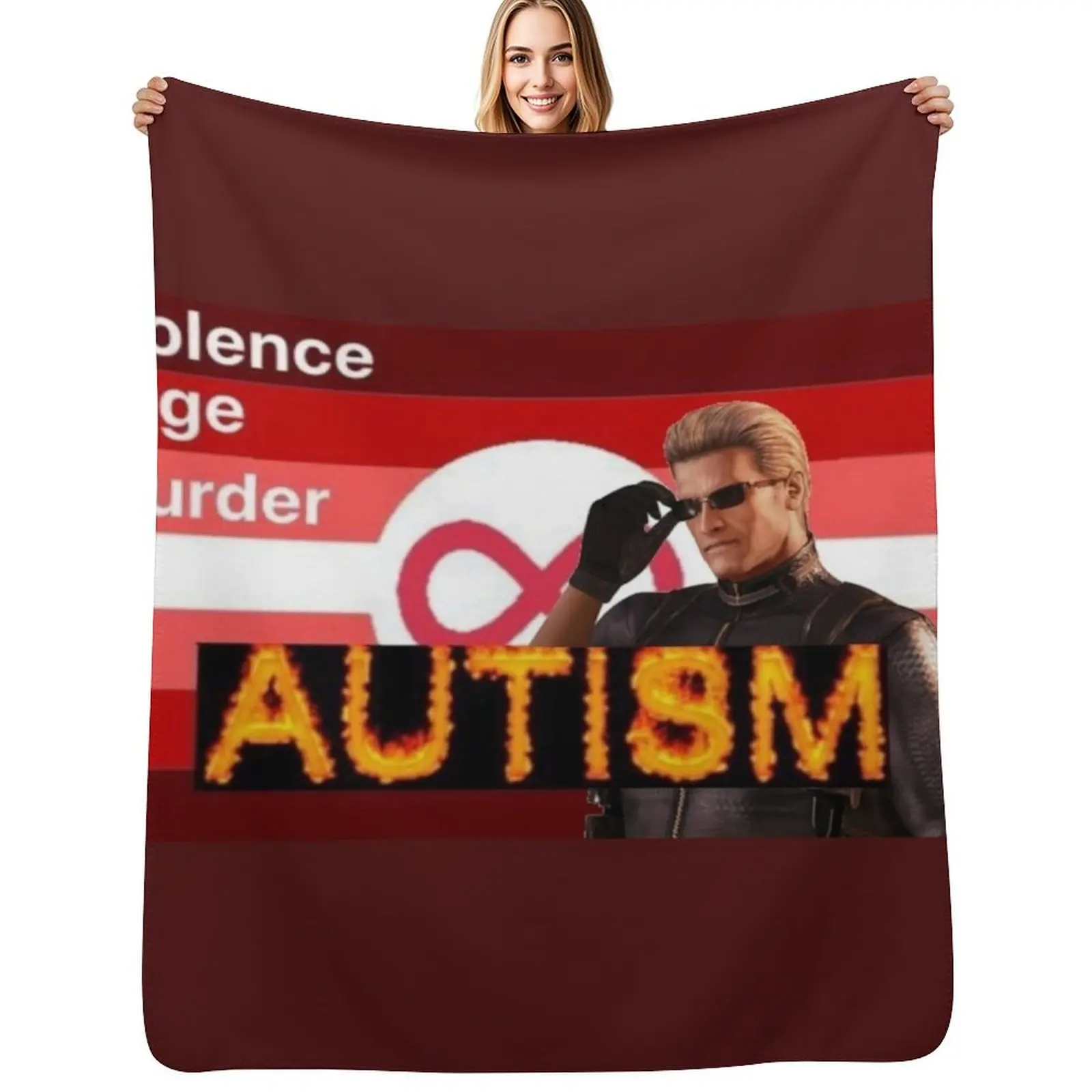 

evil autism pride flag wesker Throw Blanket Quilt Luxury Thicken Thermals For Travel Summer Beddings Blanket