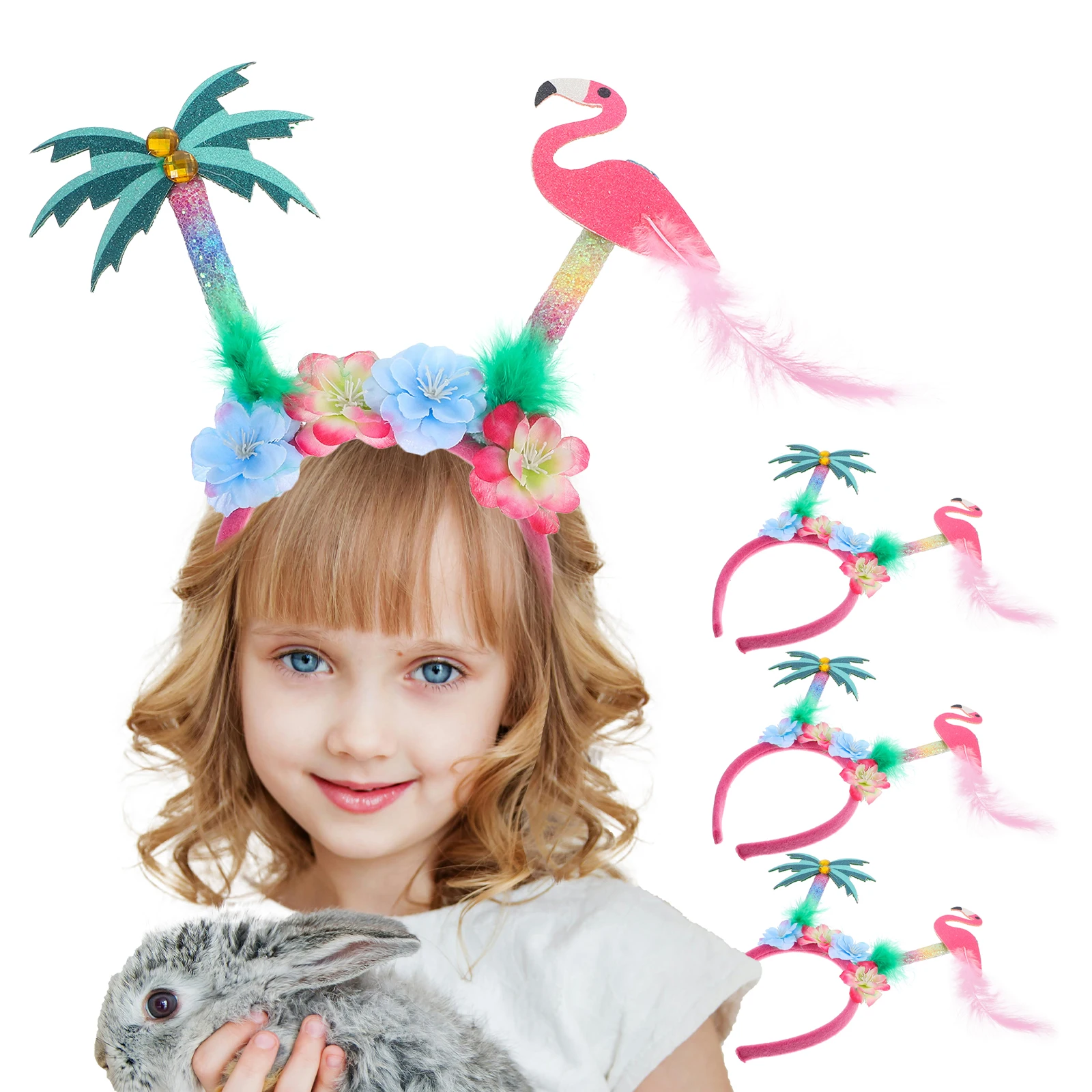 

Flamingo Cosplay Headband Coconut Tree Lightweight Hawaii Party Beach Carnival Costume Accessory for Adults Women