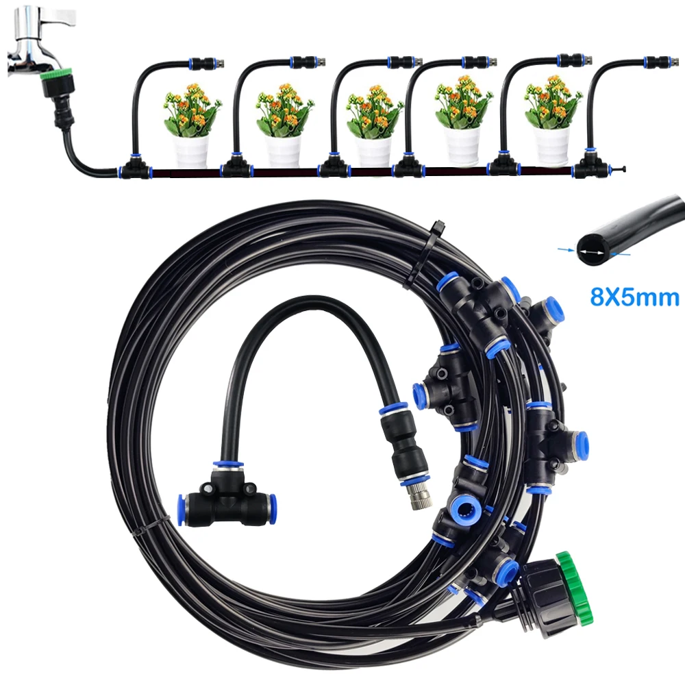 

DIY 5-20 Meters Slip Lock Misting Spray Kit - 8mm Pipe For Greenhouse Irrigation and Aquarium Nebulize