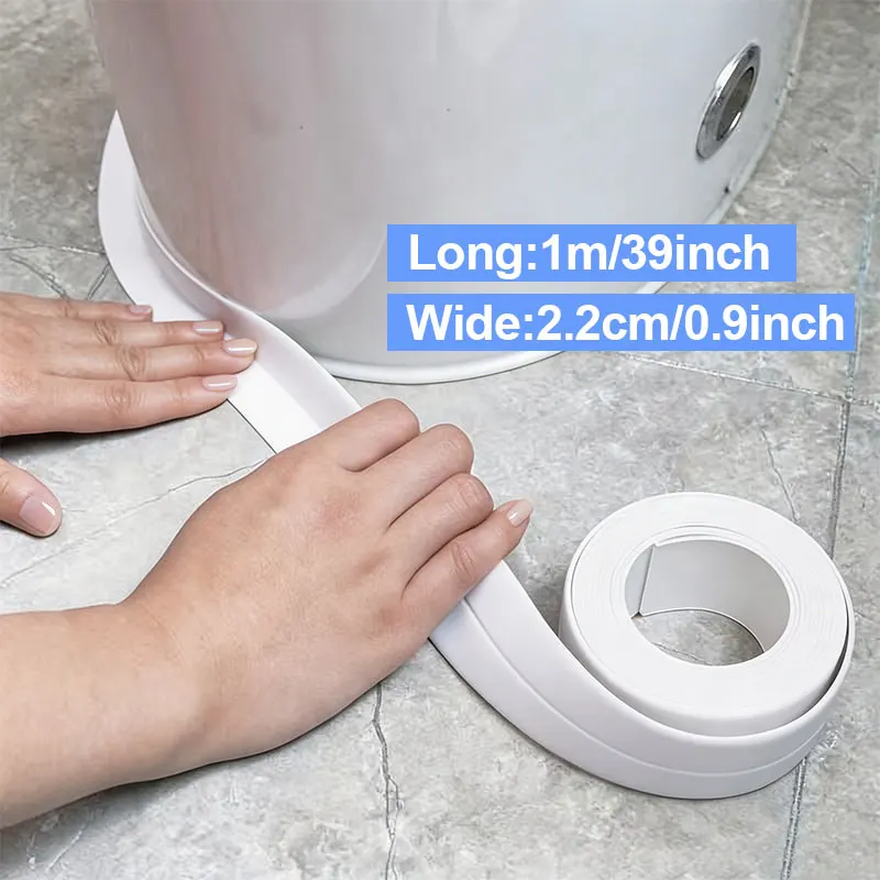 Self-adhesive Sealing Tape PVC Oil-Proof Kitchen Sink Edge Caulk Tape Waterproof Bathroom Toilet Corner Wall Stickers