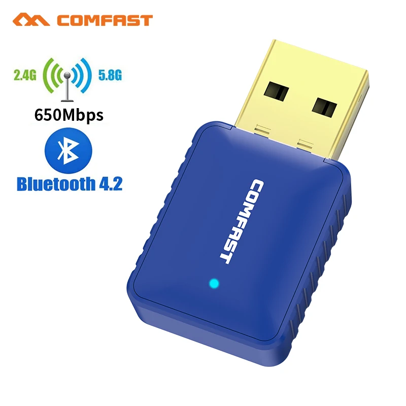 COMFAST 1300Mbps WiFi USB Adapter Bluetooth 5.2 Adaptador Network Card 2G&5Ghz 650Mbps Cle Antena Para Dongle PC/Laptop Win10/11