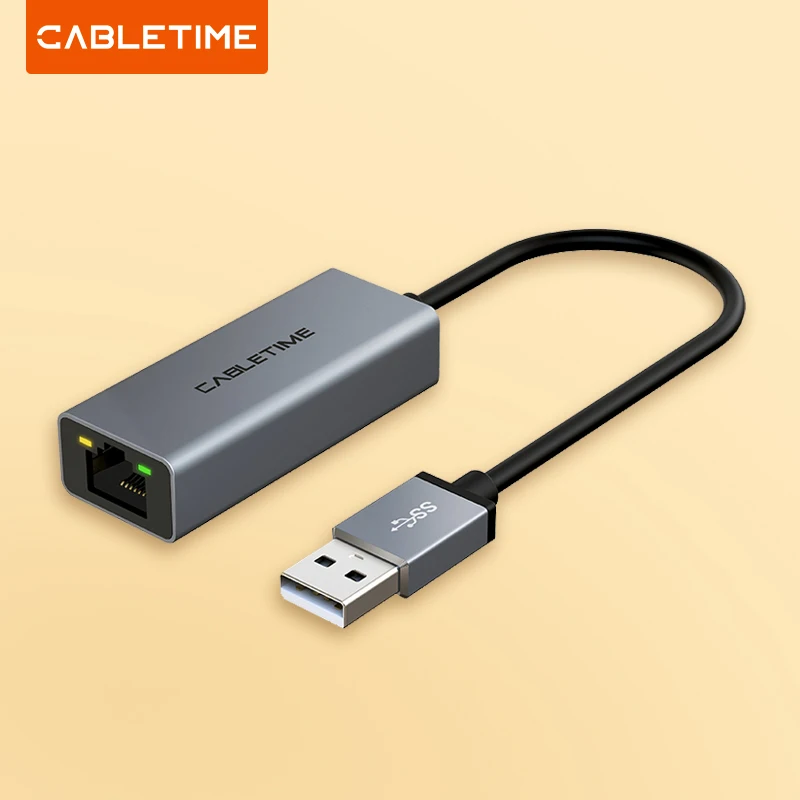 CABLETIME USB Ethernet 100 Mbit/s Adapter USB 2.0 RJ45 Netzwerkkarte für Nintendo Switch MacBook Air Laptop LAN Adapter C359