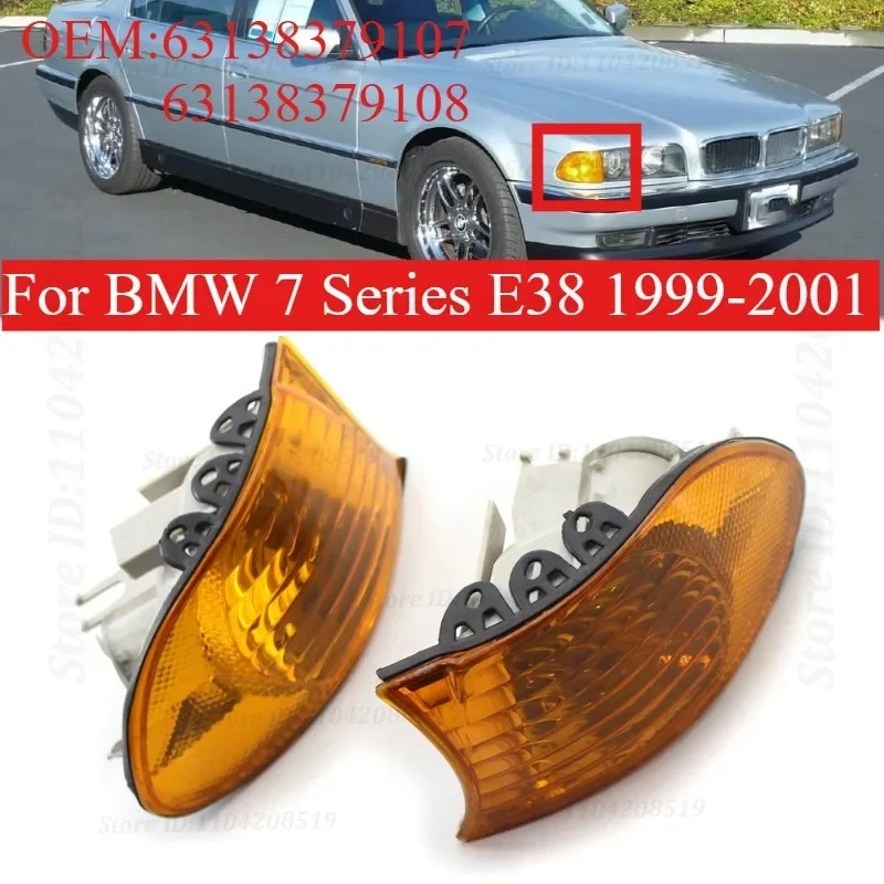 For 1999-2001 BMW 7 Series E38 Car Front Left Turn Signal Indicator Corner Light Fit 63138379107 63138379108