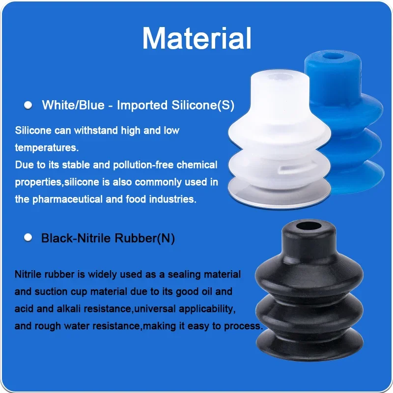 5pcs/pack FG Series Corrugated Vacuum Suction Cups Bellows Gripper For Robot & Automation FG-3/7/9/12/14/18/20/25/32/42/52/62/88