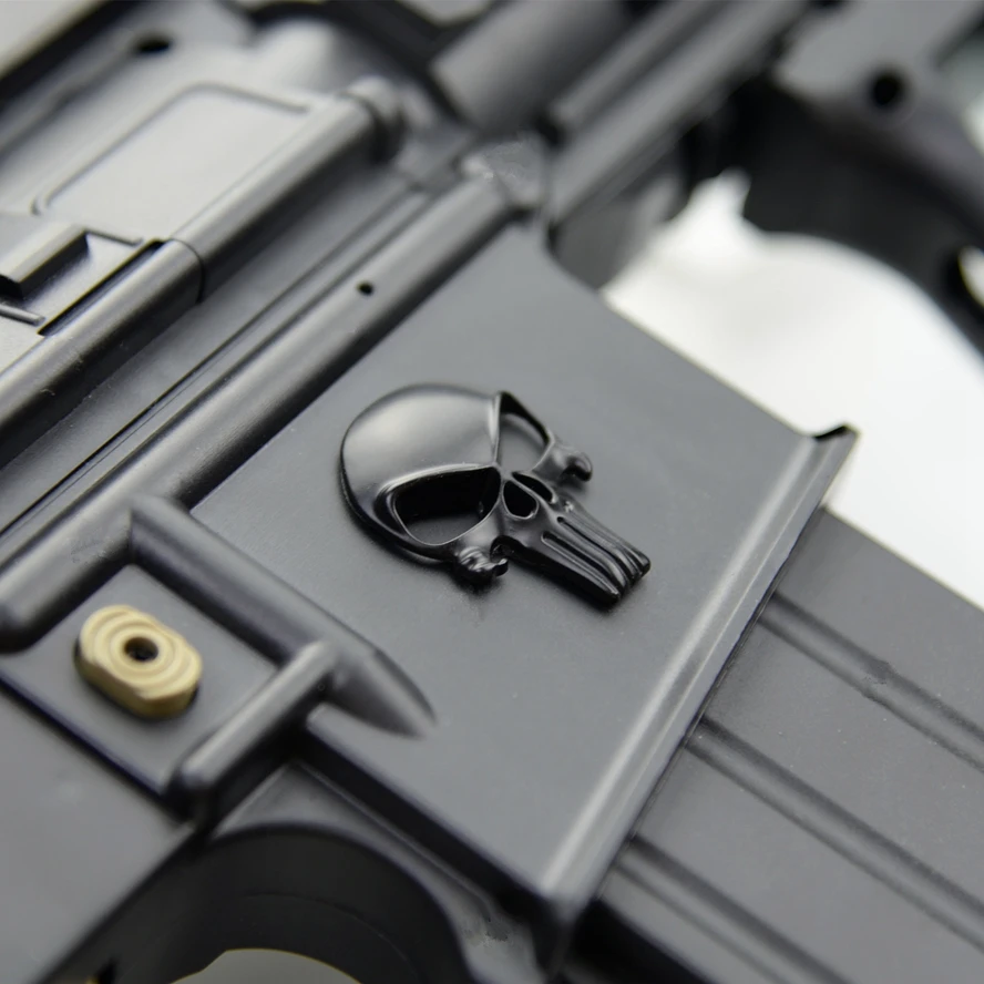 3D Solid Metal Sticker Tactical Skull for Motorcycle Car Decoration for Airsoft Gun for AR15 M4 M16 1911 Glock G17 G19 G22 G43X