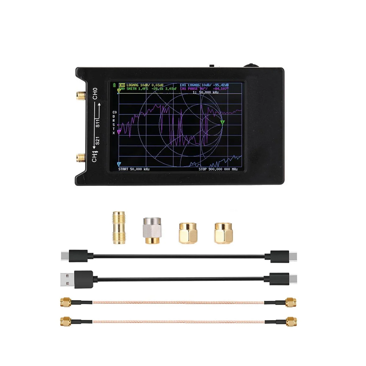 

NanoVNA-H4 Vector Network Analyzer 10KHz-1.5GHz MF HF VHF UHF Antenna Analyzer 4 Inch Display Network Spectrum Analyzer