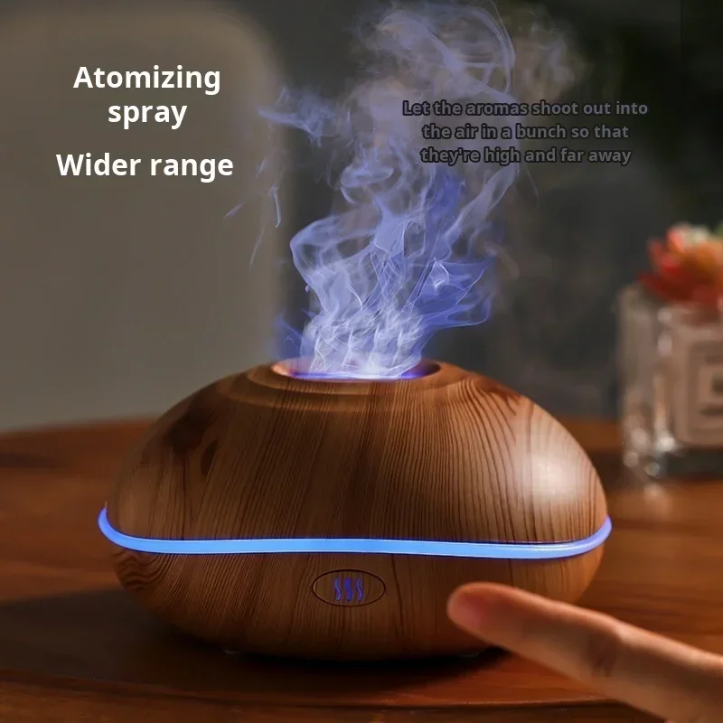 7 Colores Fire Flame Wood Grain Aromatherapy Mini Humidifier Aroma Essential Oil Diffuser Air Ultrasonic Mist Maker Fogger