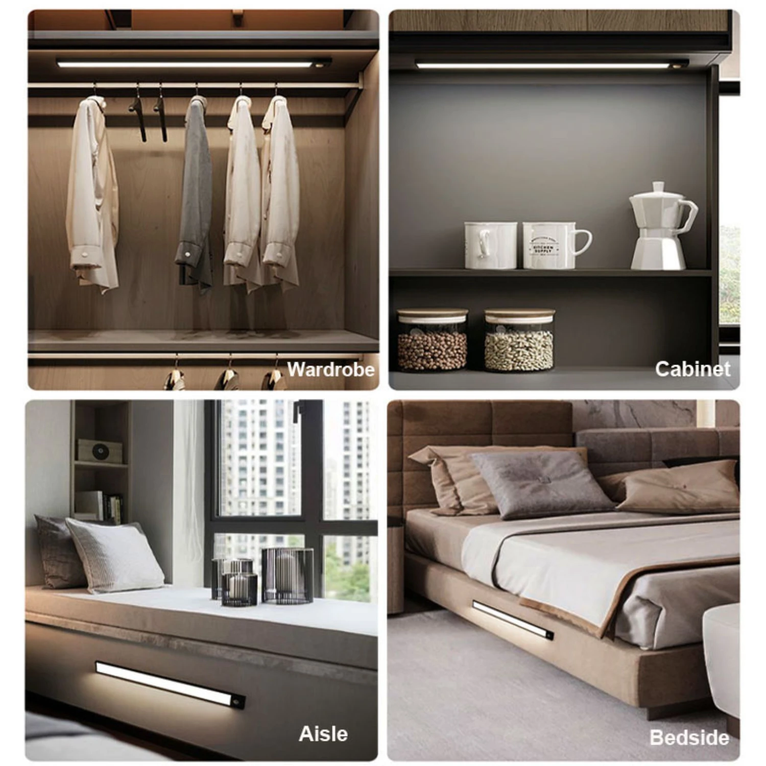 Energy-efficient, slim, and stylishly designed, this rechargeable motion sensor LED cabinet light is a sleek USB night light wit