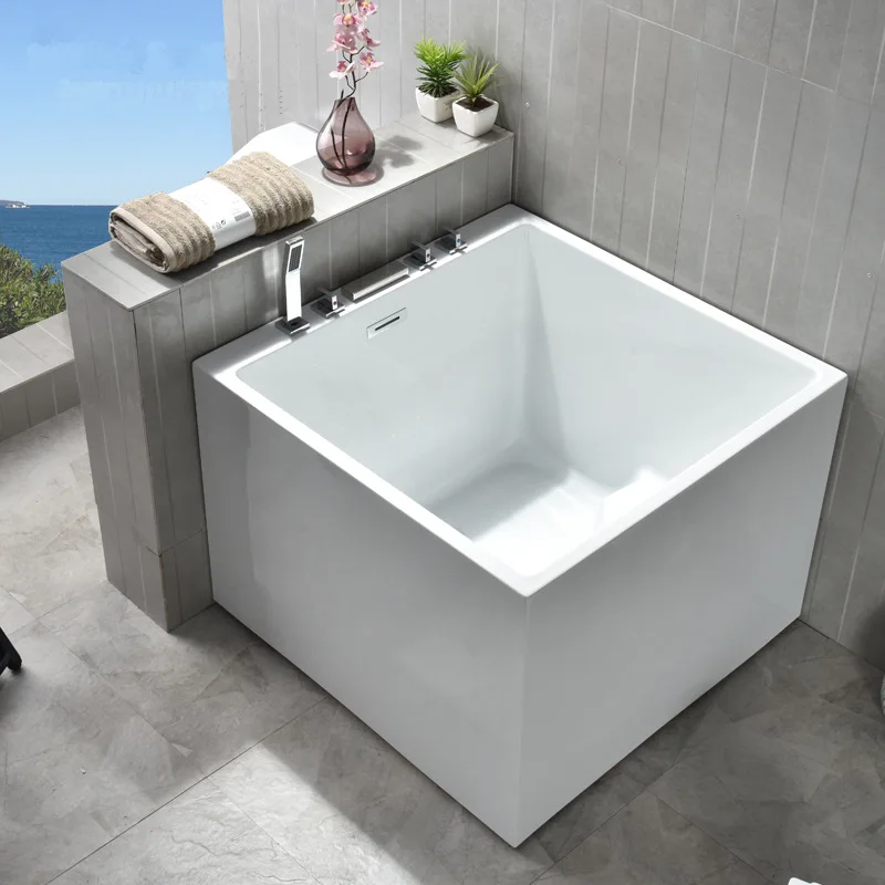 Acrylic large bathtub, square double large-size bathtub, independent homestay hotel villa bathtub