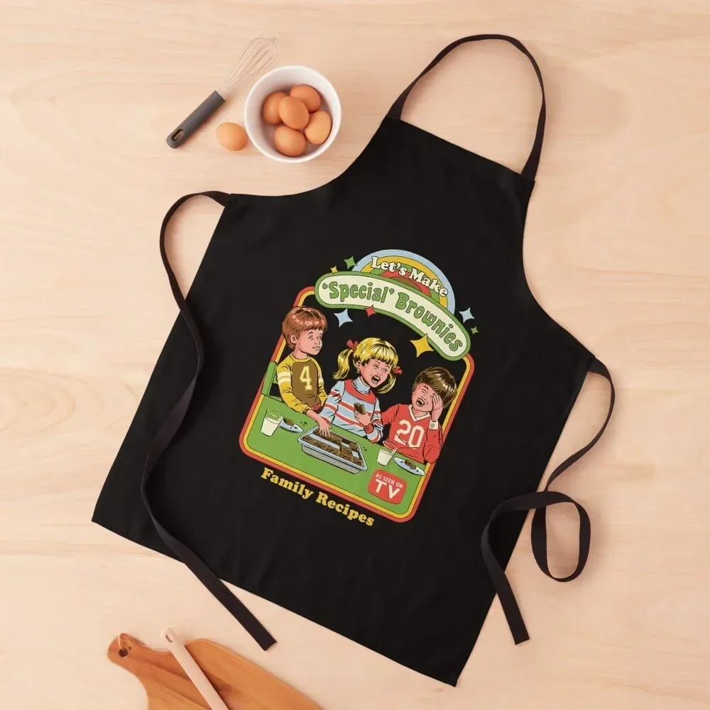 Let's Make Brownies Apron Kitchens Woman Costume Waiter Apron