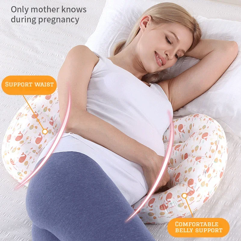 Multifunctional U-Shaped Maternity with Removable Cotton Cover Pregnant Women Pillow Waist Support Side Sleeping Cushion