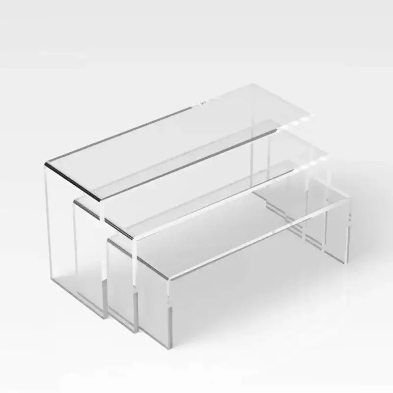 3Pcs/set 3mm Acrylic Display Stand Mini Figure Storage Rack Jewelry Cosmetic Lipstick Nail Polish Makeup Shelf Holder Organizer