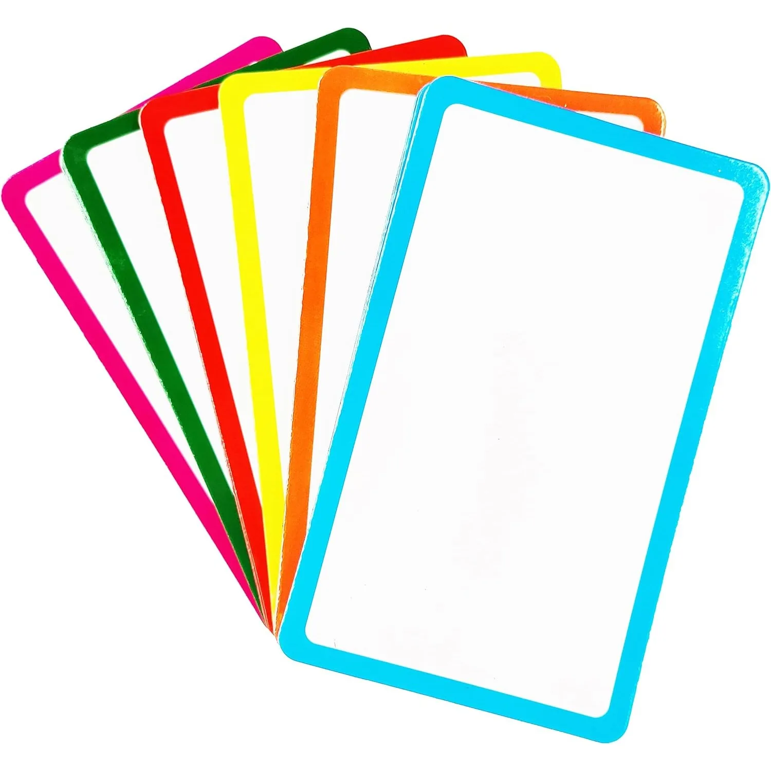 12pcs 20cm Colored Border Magnetic Dry Erase Labels - For Classroom Home Office Garage Refrigerator Name Tags Students Locker