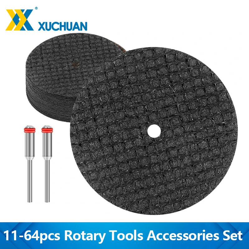 11-64PCS Metal Cutting Disc 32mm With Mandrels Grinding Wheels Saw Blade  For Dremel Rotary Tool Accesories Abrasive Tool