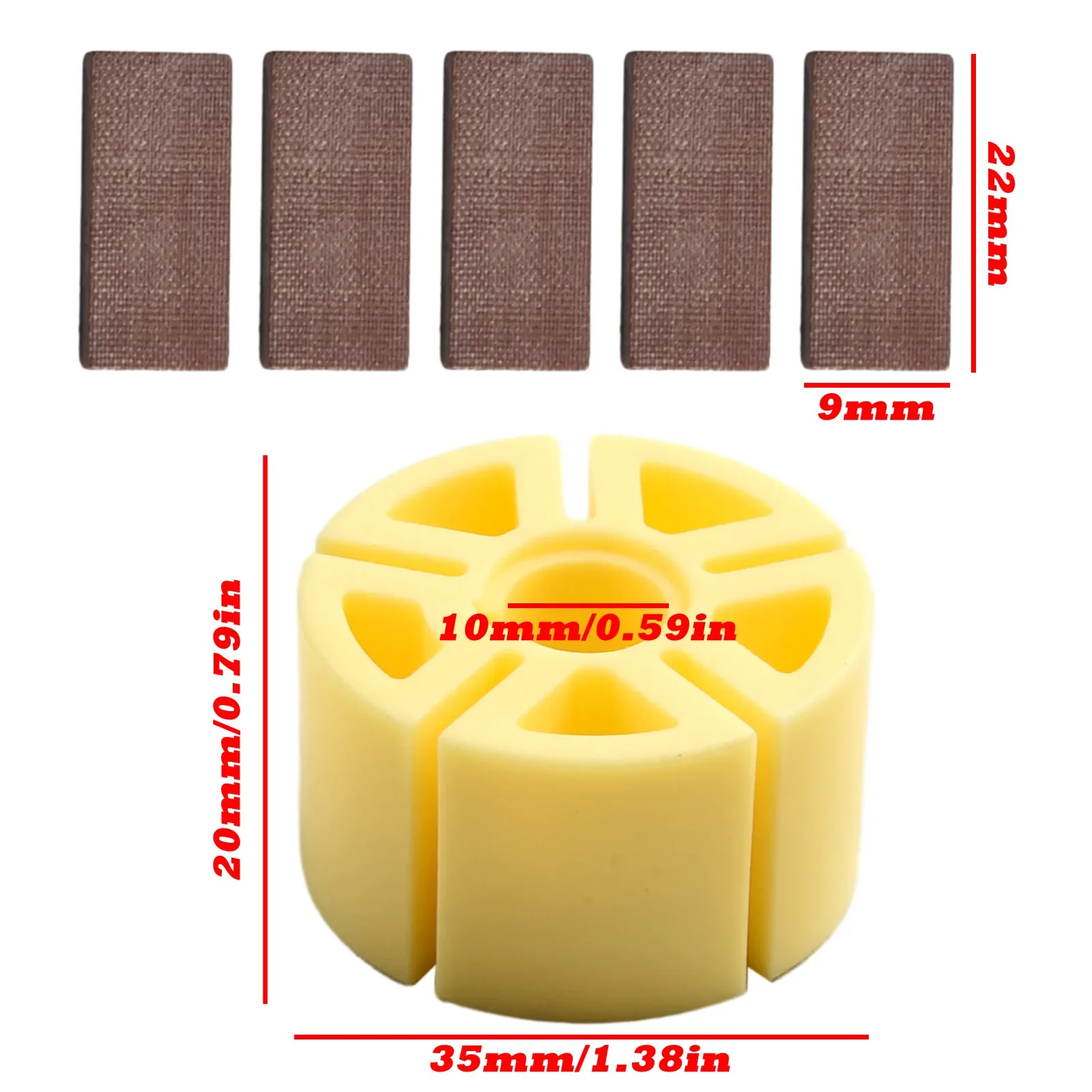 6Pcs/Set Air Grinder Rotor Blade For 5 Inch Plastic Pneumatic Sanding Machine Air Die Grinder Tool Accessories 22*9mm Blade kits