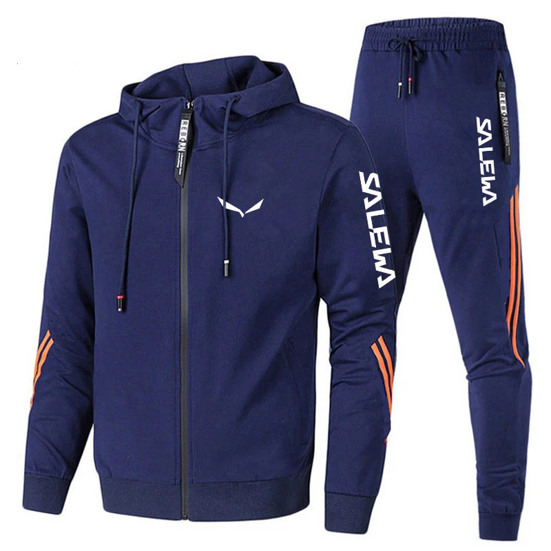 2025 Men's Sets Casual Sportswear Suit Men's Hoodie and Trousers Two-piece Zippered Hooded Sweatshirt Sweatpants Men's Suit