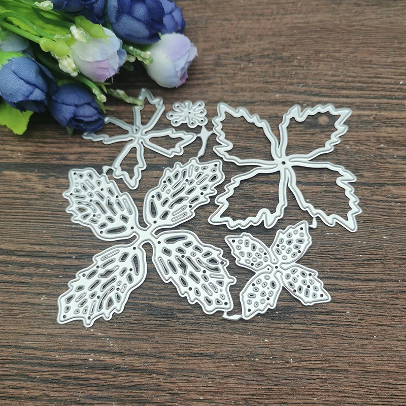 Szablony do wycinania metalu, kwiat na boże narodzenie, DIY, Scrapbooking, dekoracyjne wytłaczanie, rękodzieło