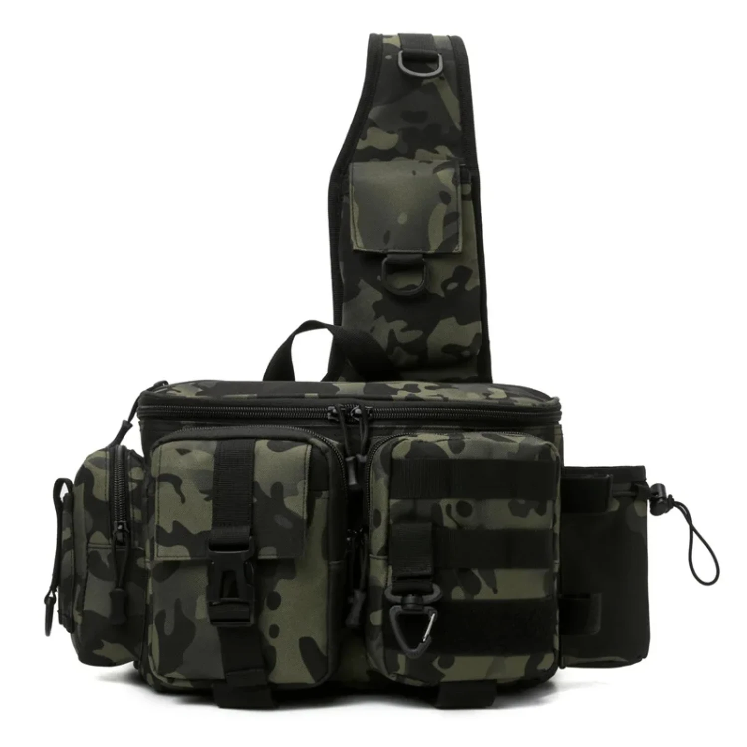 

Fishing Fish Lures Gear Rod Molle Outdoor Hiking Camping Travel Men Tactical Waist Pack Large Capacity Shoulder Hunting