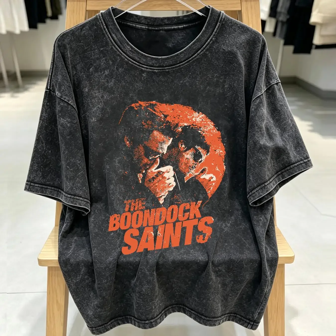 washed T Shirt Vintage The Boondock Saints Movie Promo Size Medium Black vintage Washed streetwear Comfortable Casual Stylish