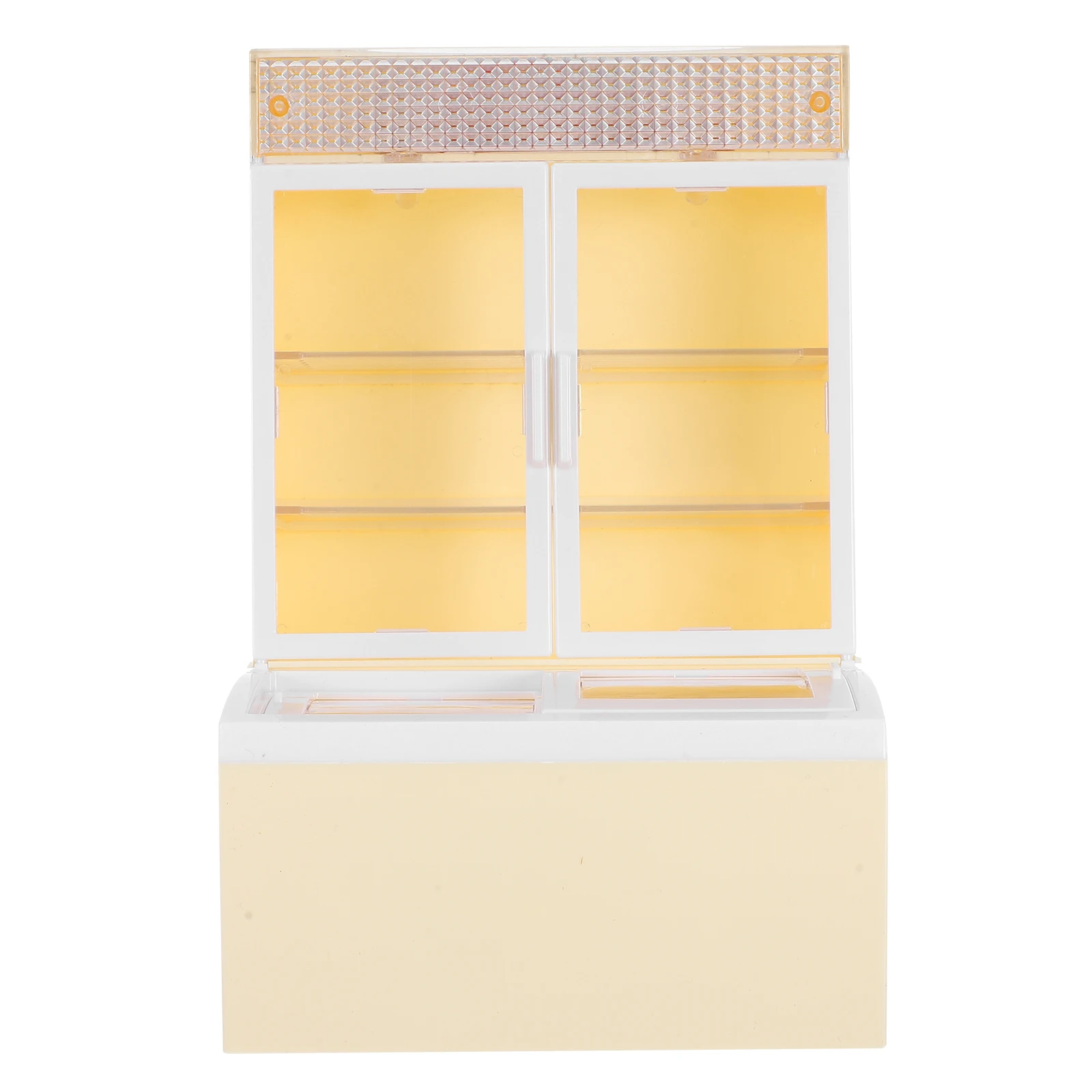 Simulation Ice Cream Cabinet Dollhouse Kitchen Appliances Freezer Pretend Play Plastic Kids Mini Fridge Toy Display