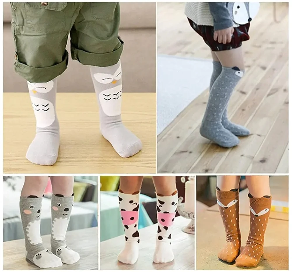 Lovely Cartoon Fox panda Baby Socks Knee High Girls Boys Toddler Socks Long Tube Animal Infant Soft Cotton Socks Kids 0 to 3 y