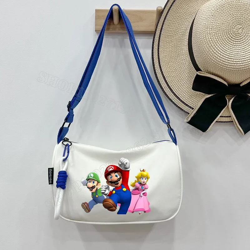 Милые сумки на плечо для мальчиков и девочек Super Mario Bros, сумка через плечо с графическим принтом принцессы персика, портативные сумки, подарки