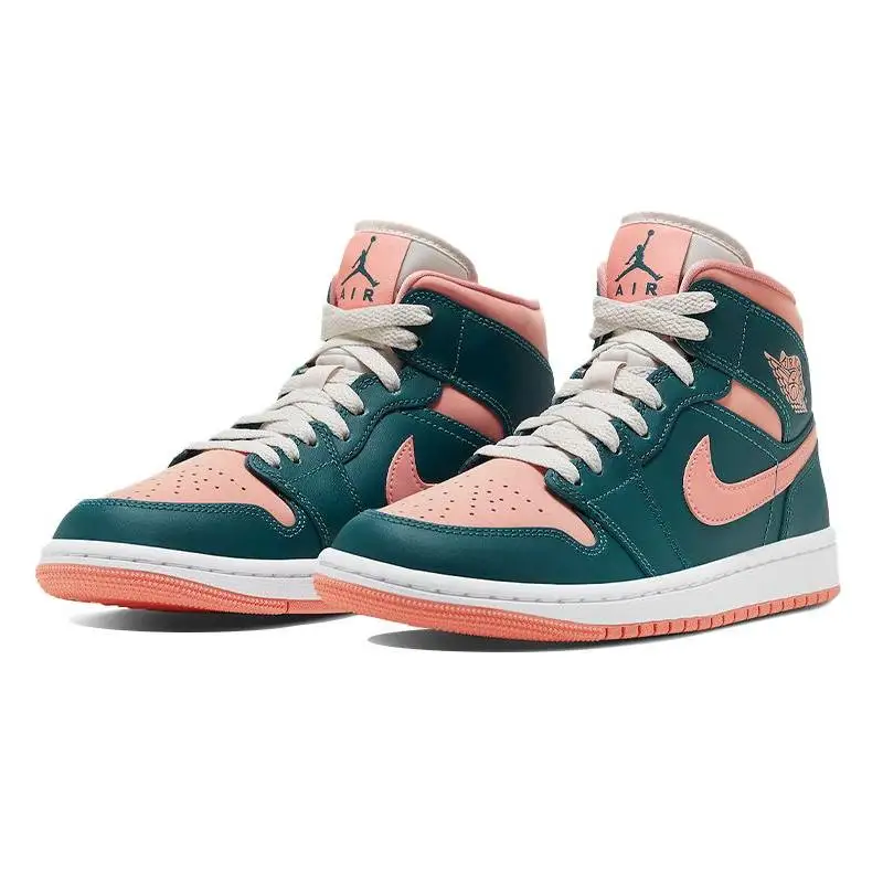 Nike Air Jordan Women's Air Jordan 1 Mid 'Dark Teal Green' Sneakers shoes BQ6472-308